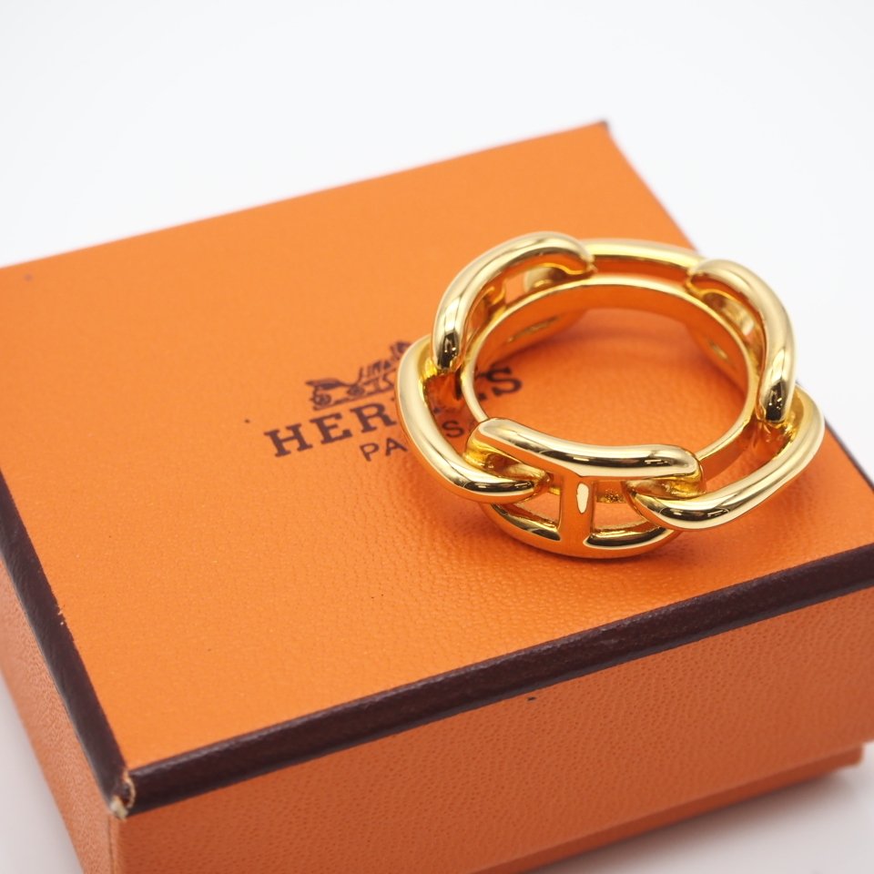 Hermès - Gullplattert - Skjerf-ring #1.0
