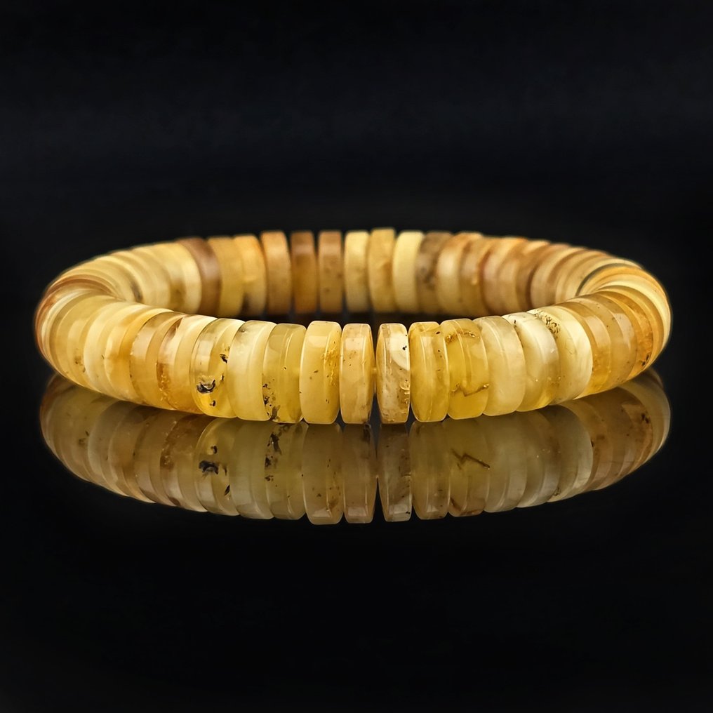 Βραχιόλι Butterscotch BALTIC AMBER – Λείες δίσκοι με φυσική κομψότητα - Κεχριμπάρι (χωρίς τιμή ασφαλείας) #1.0