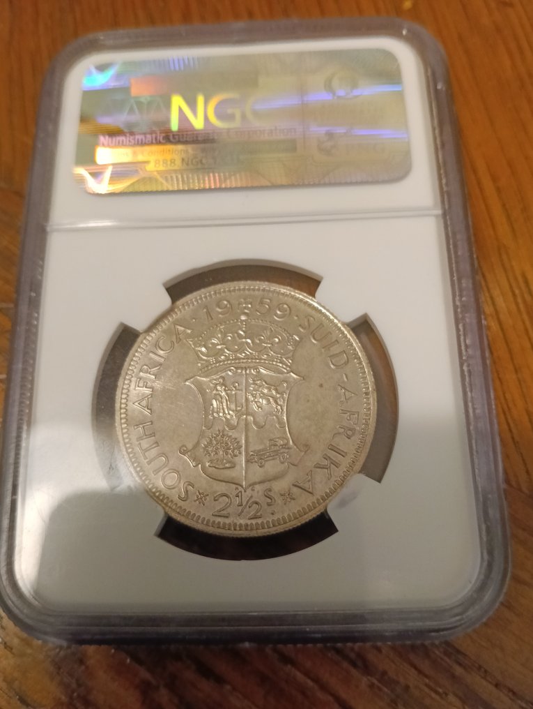南非. Elizabeth II. 2 1/2 Shilling 1959 - Silver Proof - NGC PF 63  (没有保留价) #1.0