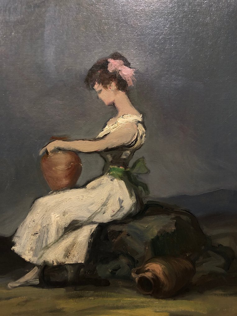 Enrique Navarro (1924-1997) - Jeune Fille à la Cruche (Sur des thèmes tirés de la peinture de Goya) #3.2