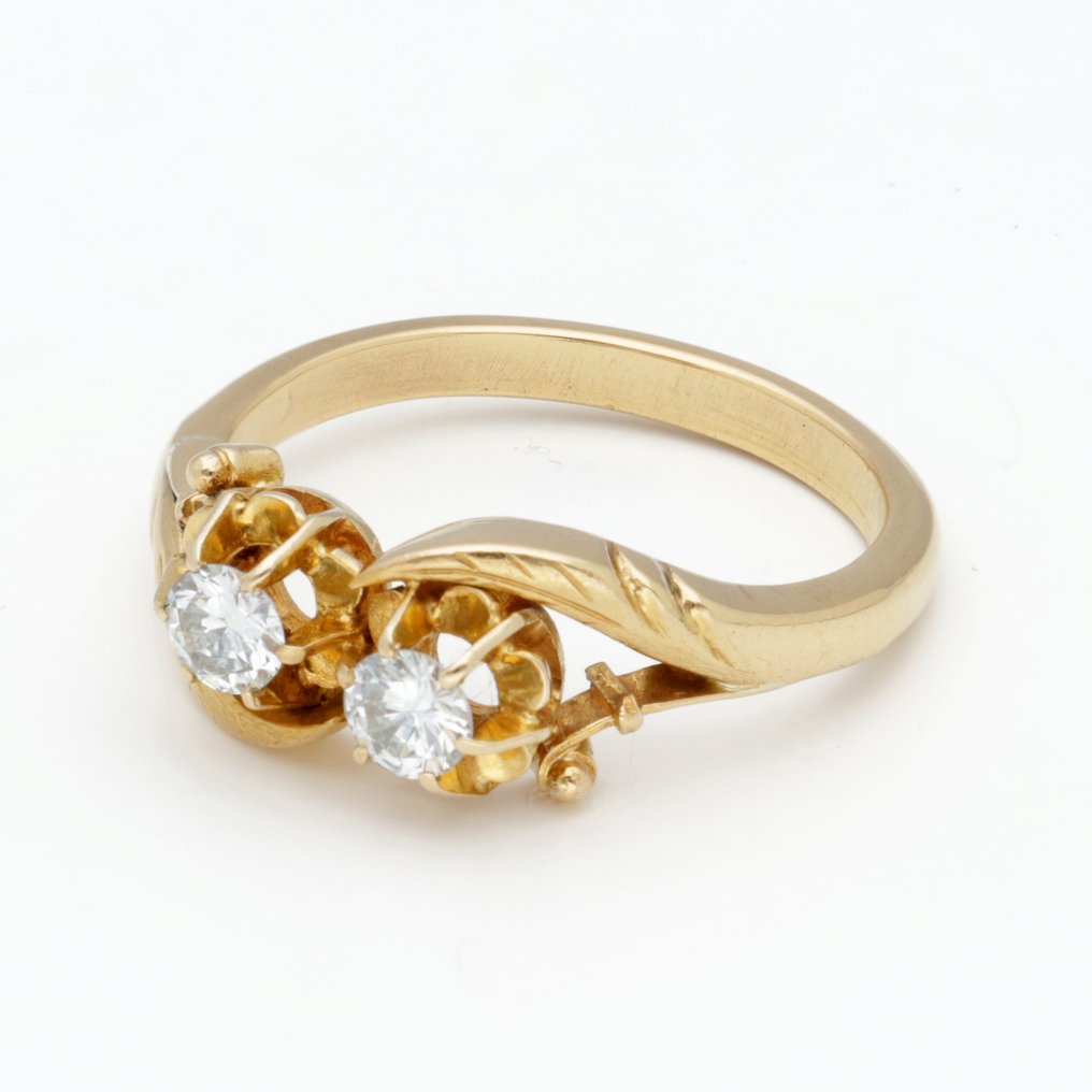 Bague - 21 carats Or jaune Diamant (Naturelle)  #1.0