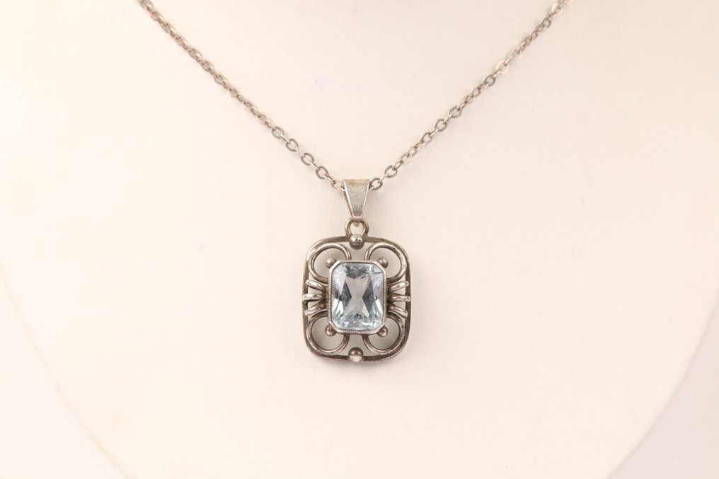 Sans prix de réserve - Collier avec pendentif Argent - pendentif art déco #1.0