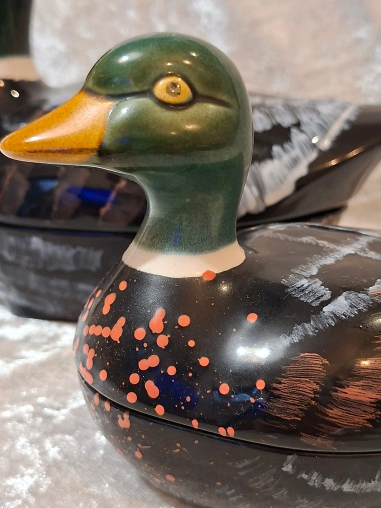 Michel Caugant - Terrin (2) - colvert - Keramik - 2 terriner Michel Caugant #1.0