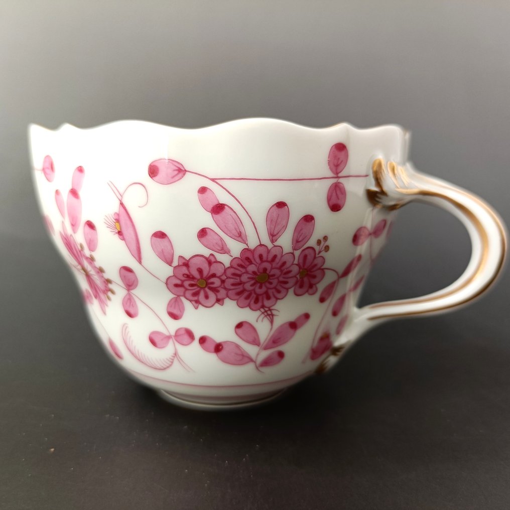 Meissen - Meissen Manufactory - Csésze és csészealj (3) - Floral pattern - Porcelán - kézzel festett rózsaszín virágos #2.1