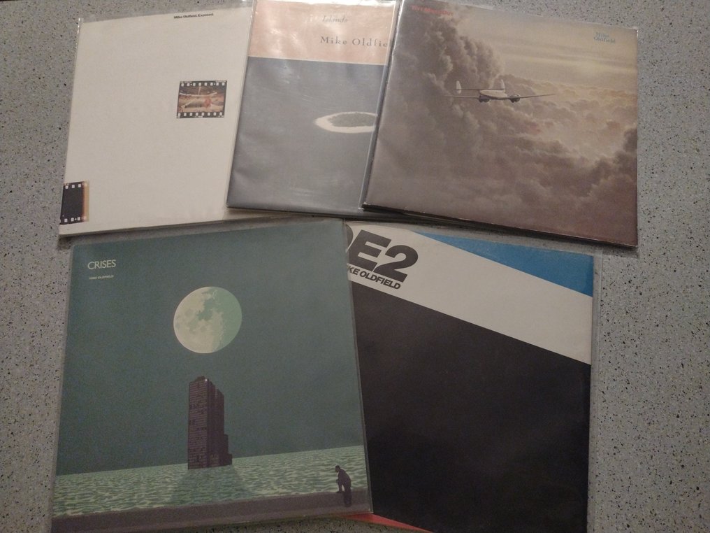 Mike Oldfield - Exposed - Islands - Five miles out - Crises - QE2 - Useita teoksia - Vinyylilevy - 1st Pressing - 1979 #1.0