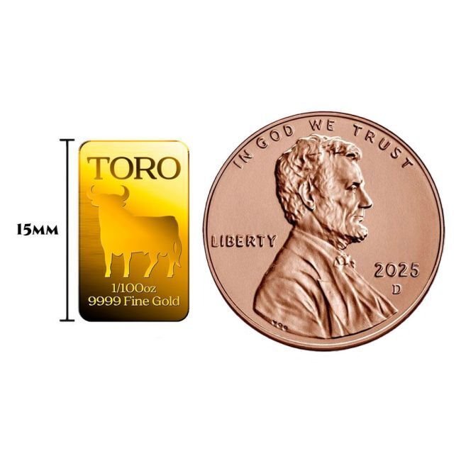 1/100 Troy Ounce - Ouro .999 - Scottsdale - Gold Bar Toro (With Box)  (Sem preço de reserva) #3.2