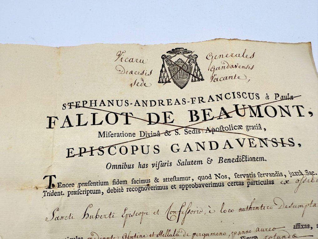 Relic document of Saint Hubertus - Paper - 1800-1850 #1.0