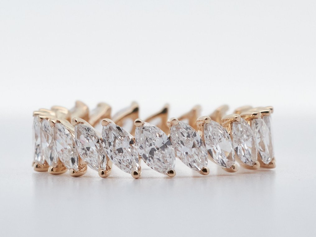 沒有保留價 - 戒指 - 14 克拉 黃金 -  2.64ct. tw. 鉆石 (實驗室培育) #1.0