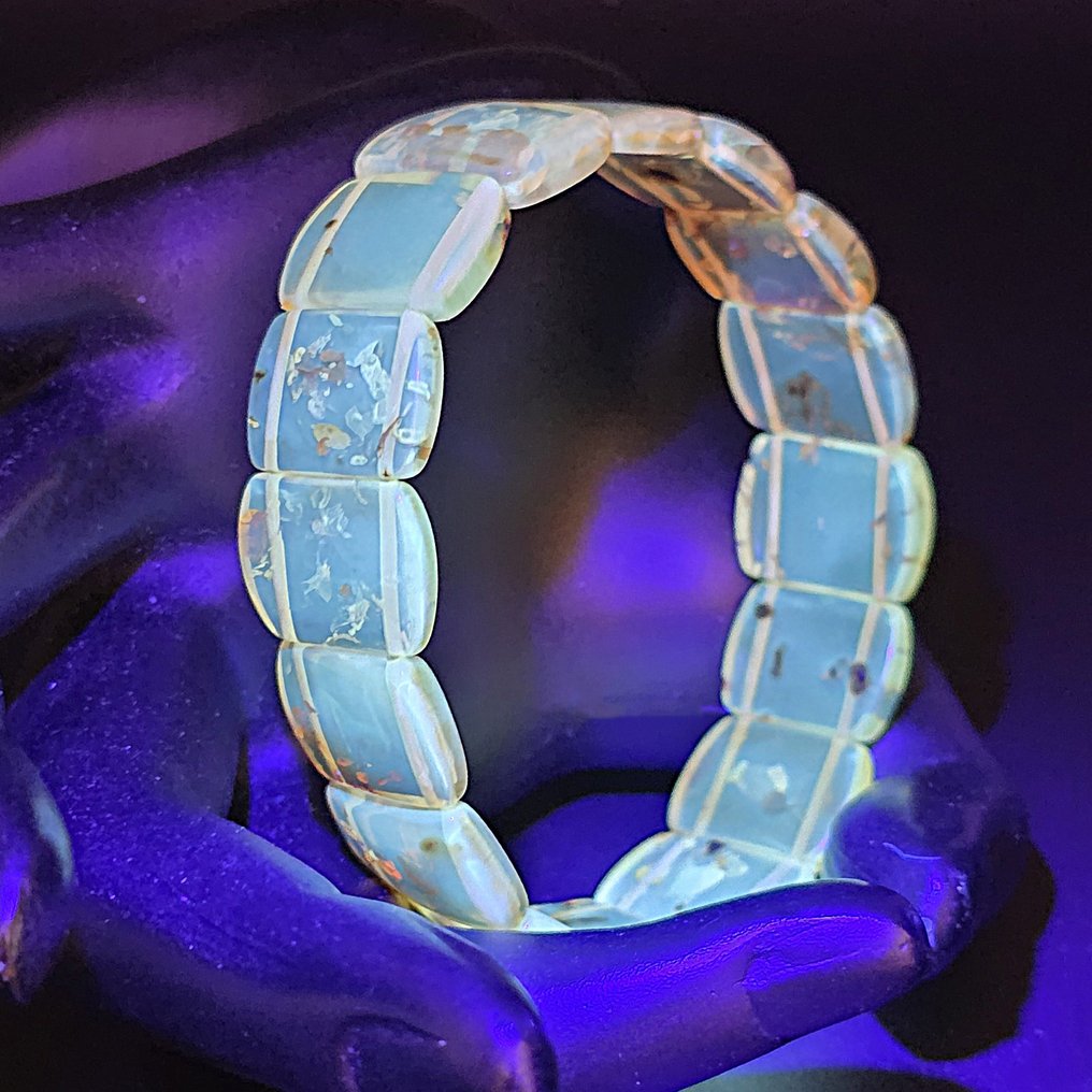 Elegante Baltische barnsteenarmband – Gepolijste fossielsegmenten in warme honingkleur - Barnsteen (Zonder minimumprijs) #4.3