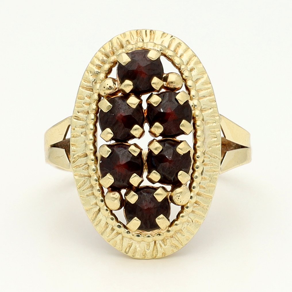 Ring - 14 kt Gelbgold - Granat #1.0