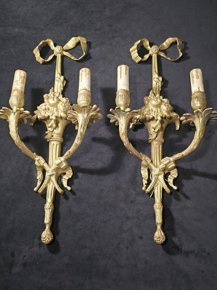 Aplică de perete (2) - Bronz aurit - Appliques bronz #4.3