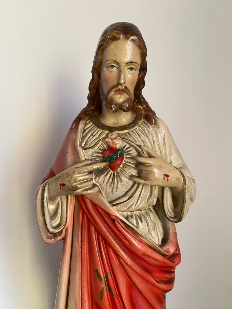 Γλυπτό, Heiliges Herz Jesu - 53 cm - Γύψος #1.0