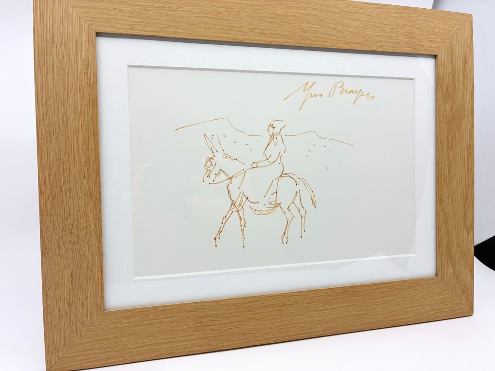 Yves Brayer (1907-1990) - Promenade à dos d'âne, dessin orignal à l'encre #3.2