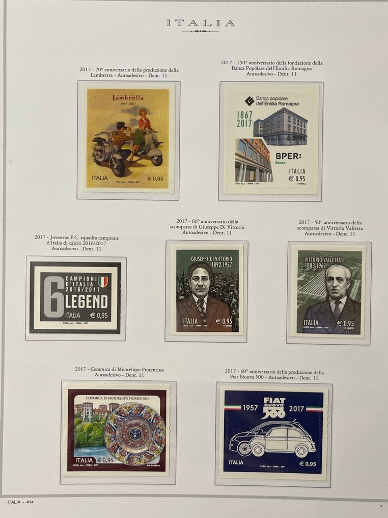 Ιταλία 2017 - Ελλάδα, γραμματόσημα του έτους 2017, καινούρια με πλήρη κόλλα. #3.2