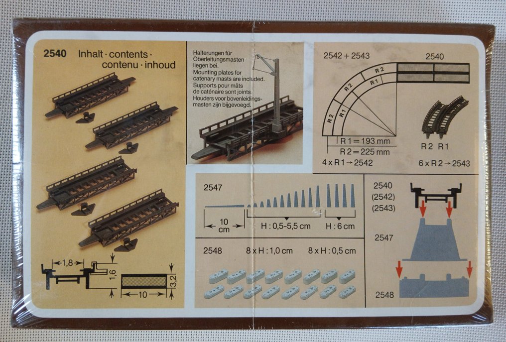 Faller N - 2547 / 2540 - Model train buildings (2) - Bridge piers and bridge sections for N scale model railroading. #4.3