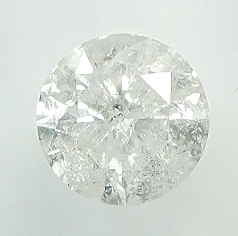 Ei pohjahintaa - 1 pcs Timantti (Luonnollinen) - 0.55 ct - Pyöreä - I - I3 - Jalokivitodistus, Antwerpen (GRA) #1.0