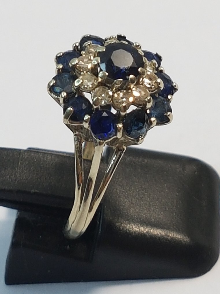 Δαχτυλίδι - 18 καράτια Λευκός χρυσός - 0.50ct. tw. Αστροζάφειρο - Διαμάντι #2.1