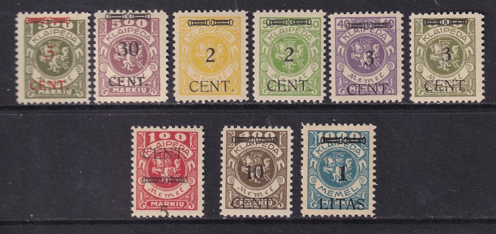 梅梅尔 1923 - 已批准：Petersen BPP。 - Michel: 174/182 #1.0