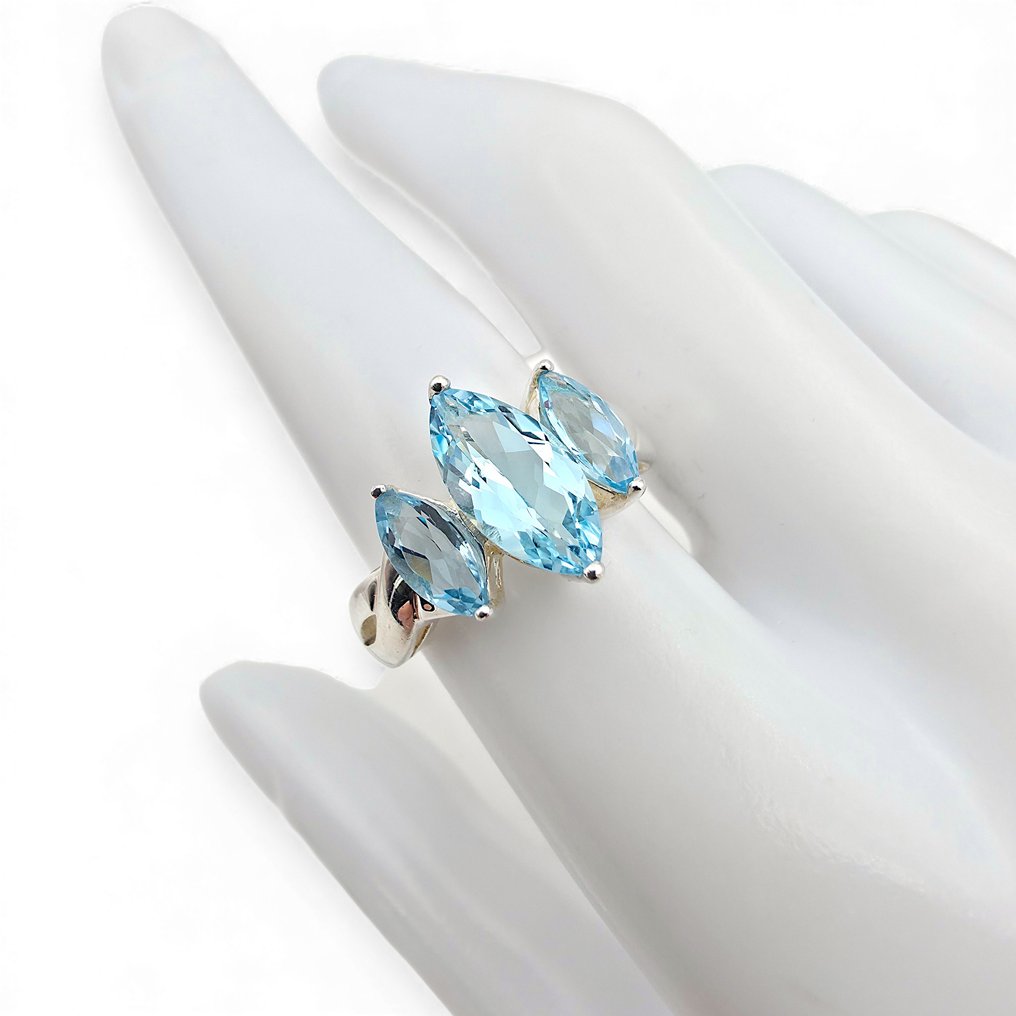 Senza prezzo di riserva - Anello Argento - Topaz (Certificato) #3.2