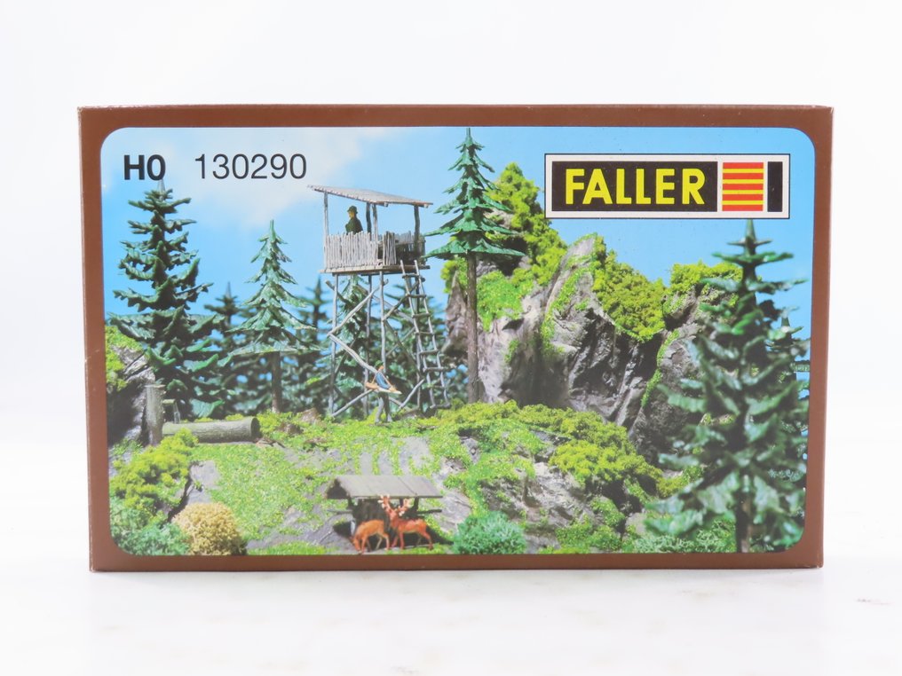 Faller, Viessmann H0 - 1529/5550/5574/130290 - Modeltog byggesæt (4) - Jæger med gevær og blitz fra skuddet, lydmodul og jagthytte. #3.2
