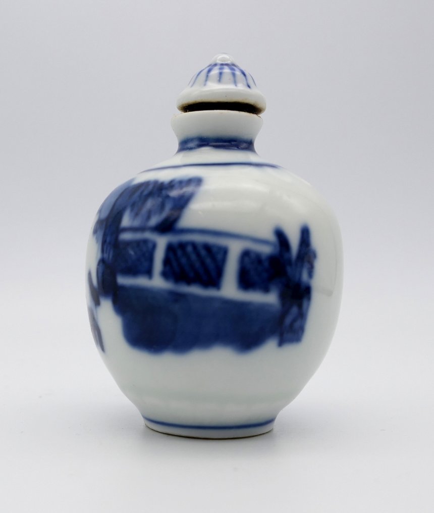 烟草盒 (3) - 稀有且古老的“情色场景”配有原装瓶盖 - 搪瓷, 瓷 #3.2