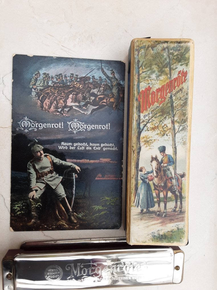 Γερμανικό στρατιωτικό αρμόνιο, συμπεριλαμβανομένης της αυθεντικής θήκης και της αυθεντικής καρτ - Στρατιωτικά αξεσουάρ #1.0