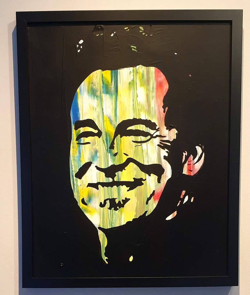 Liesens - Bruce Springsteen (handpainted on canvas) met lijst #1.0