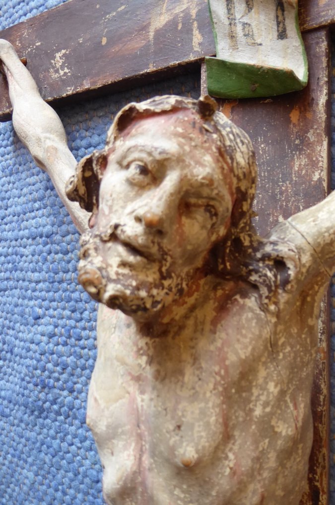  Krucifiks - Træ - 1700-1750 - Kruzifix - XL - 121 cm  #3.2