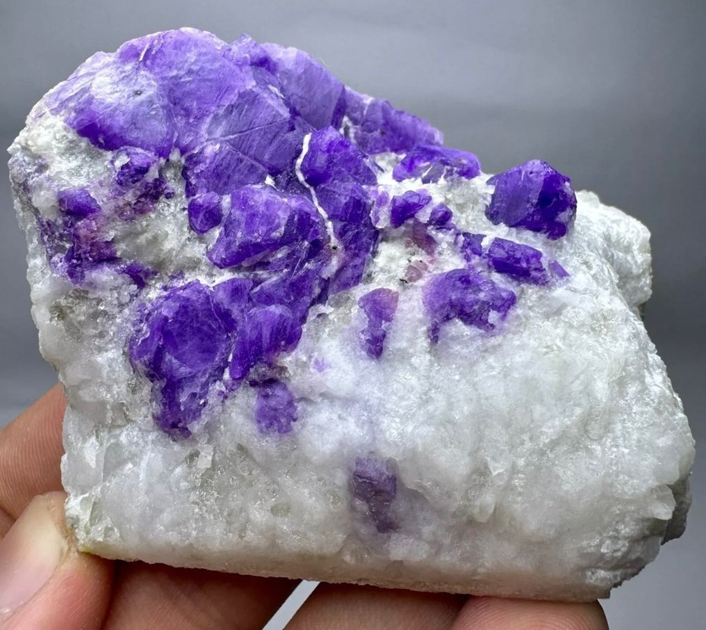 Φωσφορίζουσα τενεβρεσκένς Hackmanite Κρύσταλλοι στη μήτρα - Ύψος: 49 mm - Πλάτος: 77 mm- 257 g - (1) #3.2