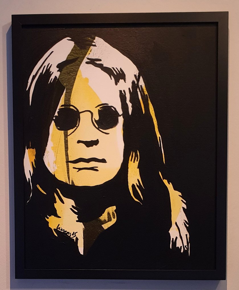 Liesens - Ozzy Osborne (handpainted on canvas) met lijst #1.0