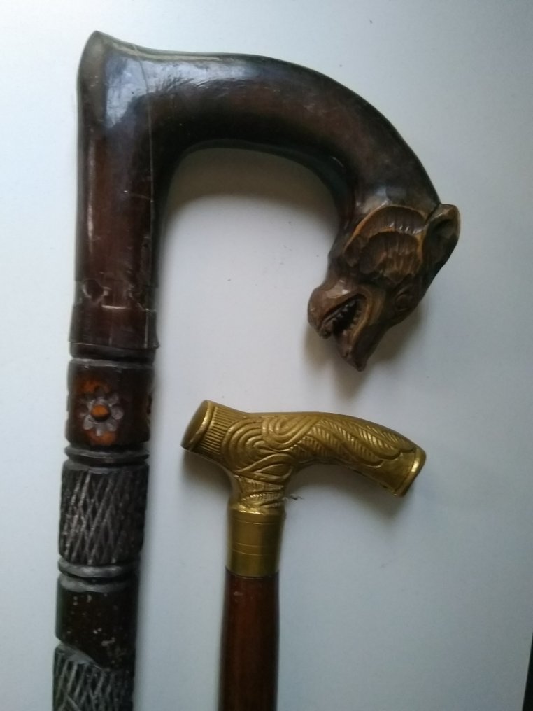 Walking stick  (2) - Wood, brass #1.0