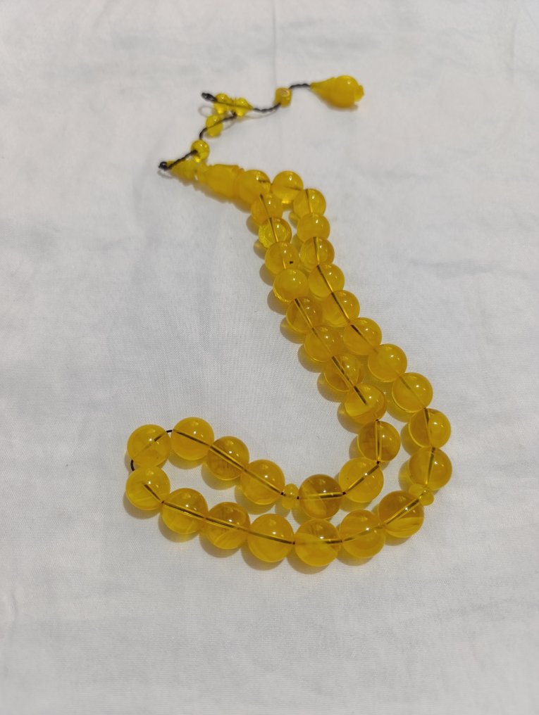  Rozenkrans - Amber - 1970-1980 - Zeldzame gebedskralen rozenkrans.  #2.1