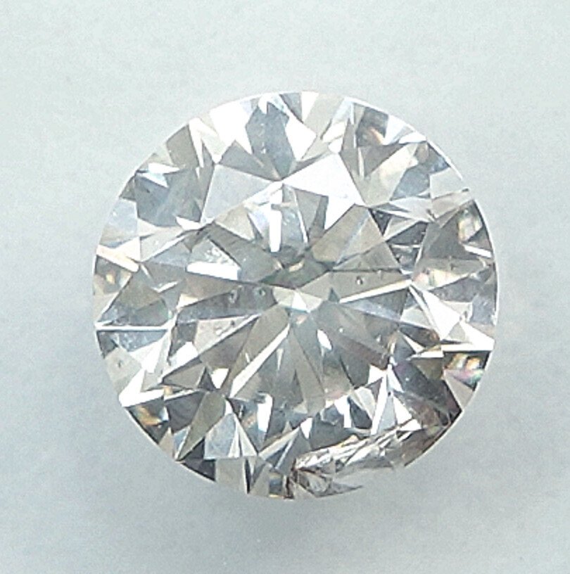 没有保留价 - 1 pcs 钻石  (天然)  - 0.59 ct - 圆形 - N (带色彩的) - I2 内含二级 - 国际宝石研究院（IGI） #1.0
