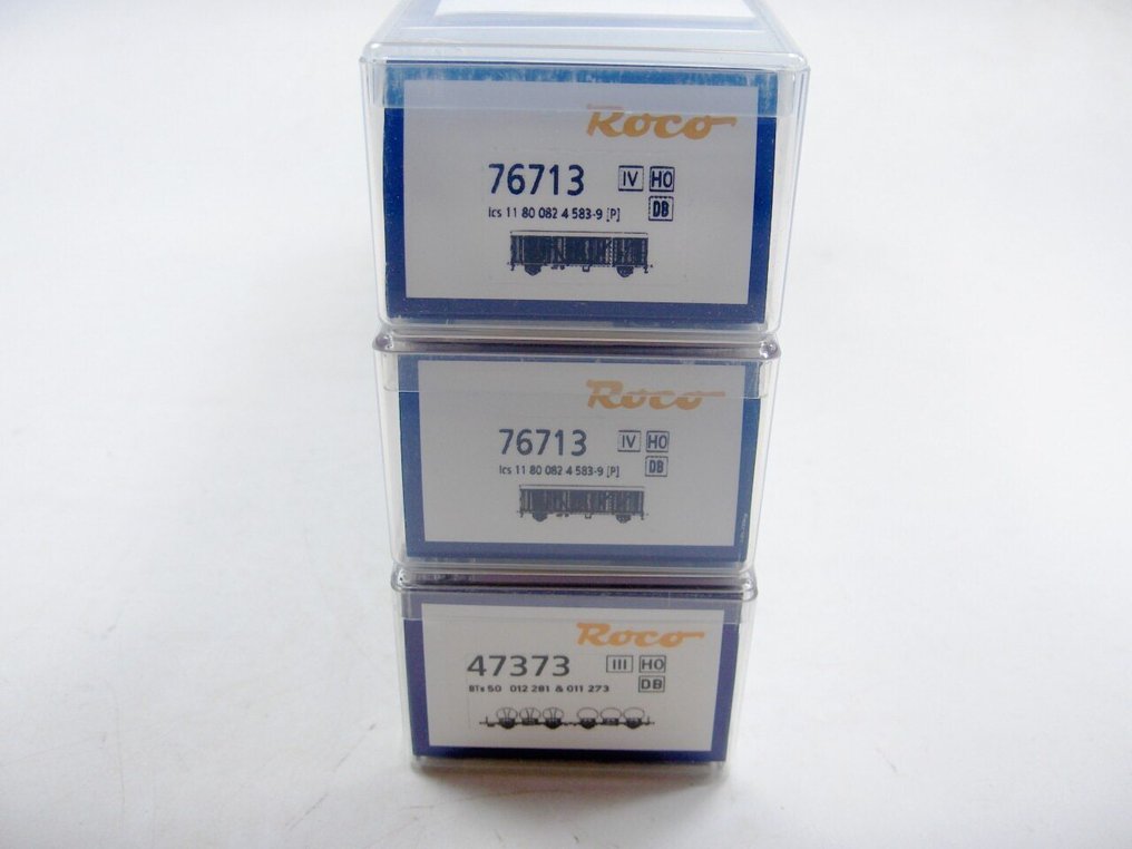 Roco H0 - 76713/47373/76713 - Modeltog godsvogn (3) - 2 stk. Interfrigo godsvogne og en dobbelt Bollenwagen - DB #1.0