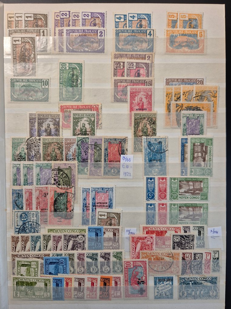 法国殖民地 1900/1980 - 法国殖民地邮票一批，包括全新**、全新*和已邮戳的邮票。请参阅描述。 - Yvert #4.3