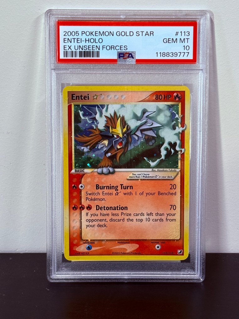 Pokémon - 1 Graded card - Entei #113 Foil - PSA 10 - EX #1.0