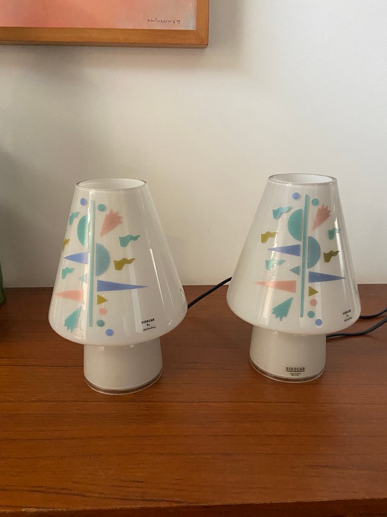 Artemide - Alessandro Mendini - Pöytävalaisin (2) - Sidecar - Muranon lasi - Ei tuotannossa #3.2