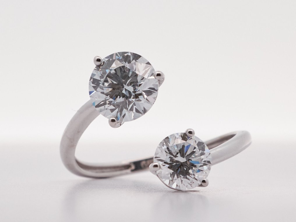 没有保留价 - 戒指 - 14K包金 白金 -  2.34ct. tw. 钻石 (实验室培育) - 钻石 #1.0