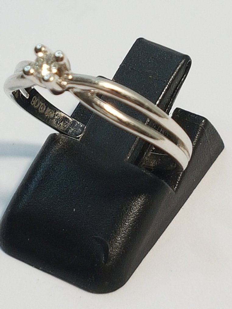 戒指 - 18K包金 白金 钻石 (天然)  #3.2