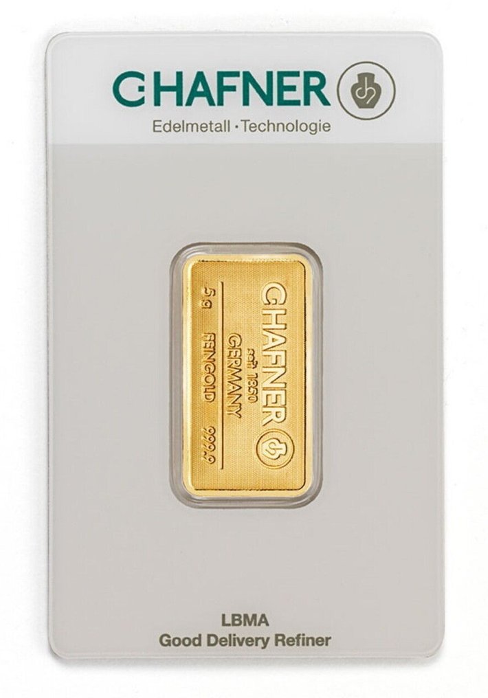 5 gramas - Ouro .999 - C. Hafner - Selado e com certificado #1.0
