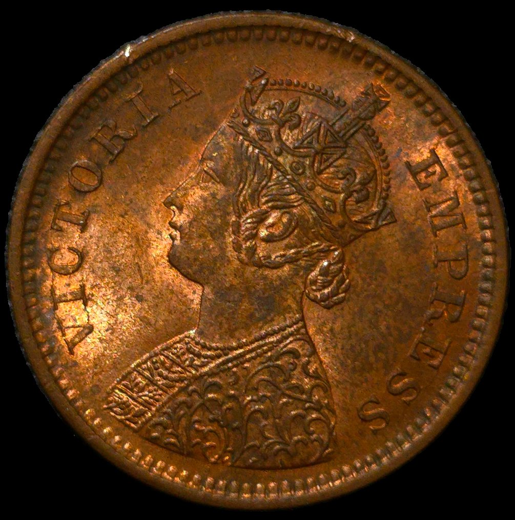 Brits India. Victoria. 1/2 Pice 1895 / Calcutta Mint  (Zonder minimumprijs) #1.0