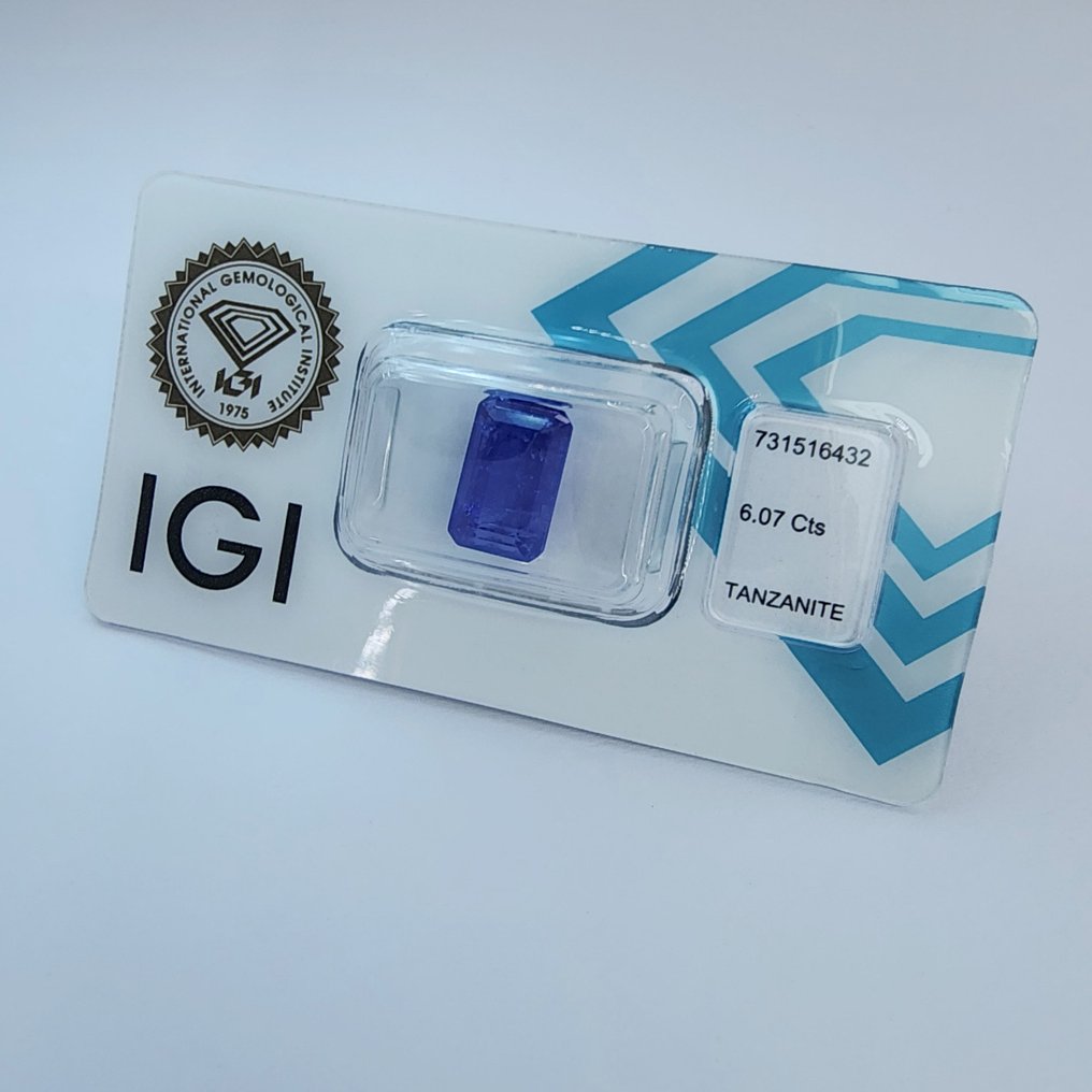 没有保留价 - 1 pcs  蓝色, 紫罗兰色 坦桑石  - 6.07 ct - 国际宝石研究院（IGI） #3.2