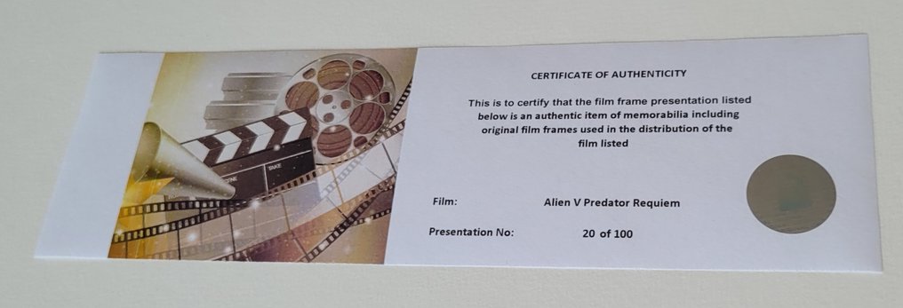 Alien vs Predator Requiem - Framed Film Cell Display with COA #2.1