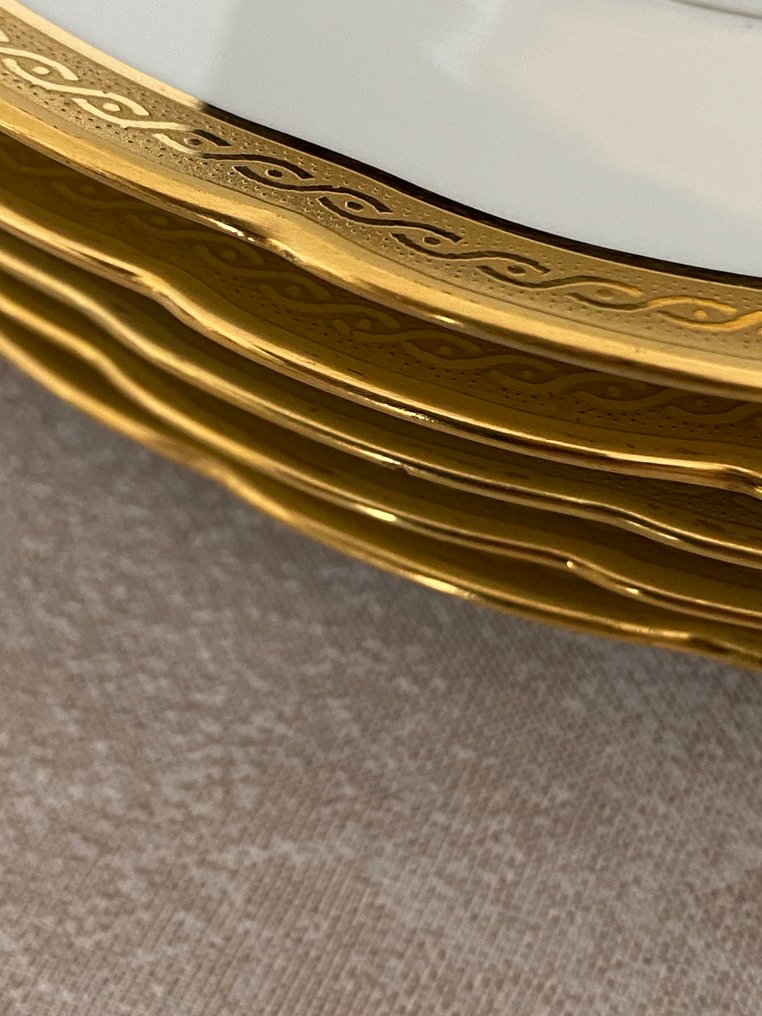 L. Bernardaud & C° - 盘子 (6) - incrustation double dorure polie à l'agate - 瓷 #4.3