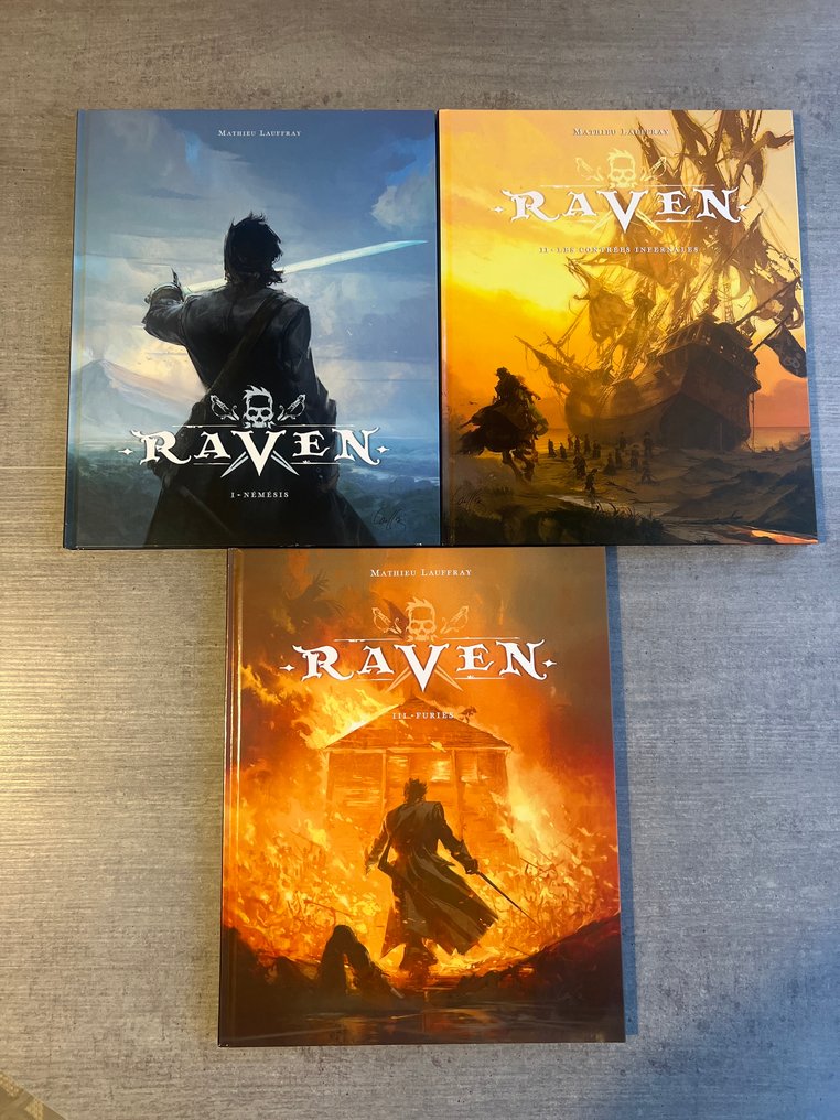 Raven T1 à T3 + 2x ex-libris + dédicace - Série complète - 3x C - 3 Album - Prima edizione - 2020/2024 #3.2