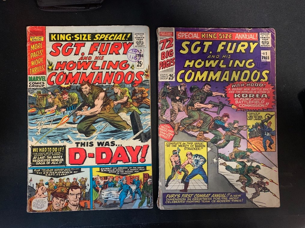 Sgt Fury and his Howling Commandos 1 - Sgt. Fury and His Howling Commandos Annual #1 (1964) and #2 (1966) Rare Comics Vintage - 2 Comic - 1964/1966 #1.0