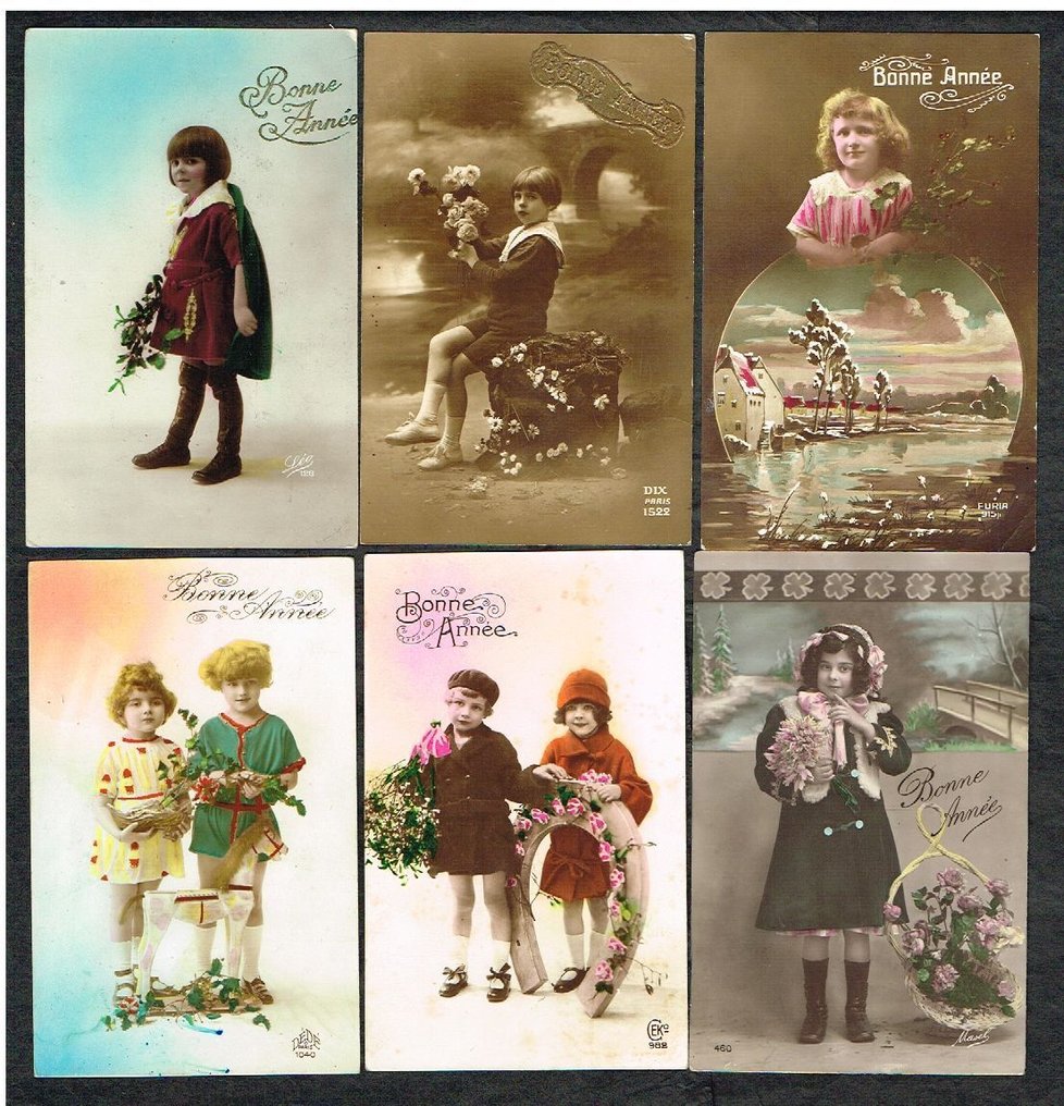 新年快乐，祝你新年快乐——一套包含121张已写好和未写的明信片。 - 明信片 (121) - 1900-1960 #3.2