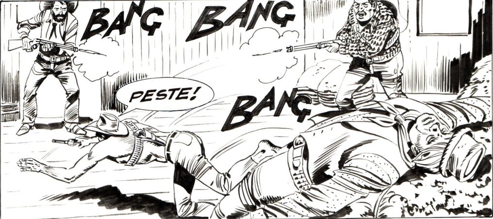 Letteri, Guglielmo - 2 Original page - Tex #406 - "Uomini crudeli" - 1994 #2.1