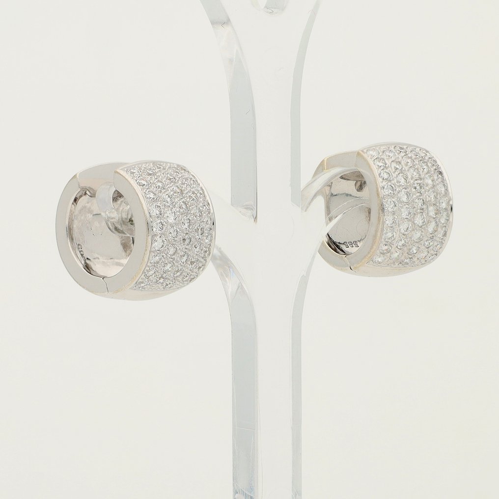 Σκουλαρίκια - 14 καράτια Λευκός χρυσός -  0.84ct. tw. Διαμάντι (Φυσικό)  #3.2