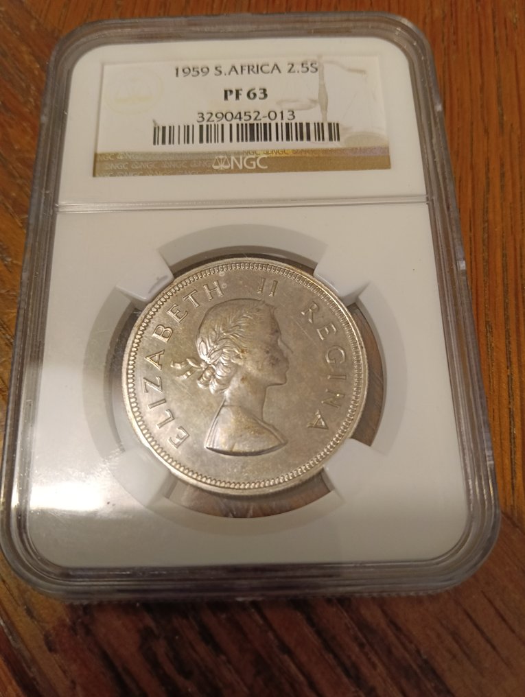 南非. Elizabeth II. 2 1/2 Shilling 1959 - Silver Proof - NGC PF 63  (没有保留价) #1.0